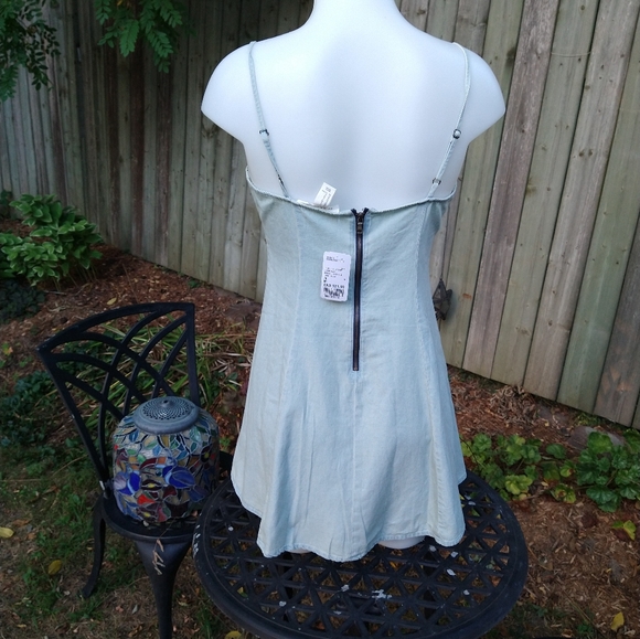 Size M light blue jean denim sun dress - Picture 7 of 15